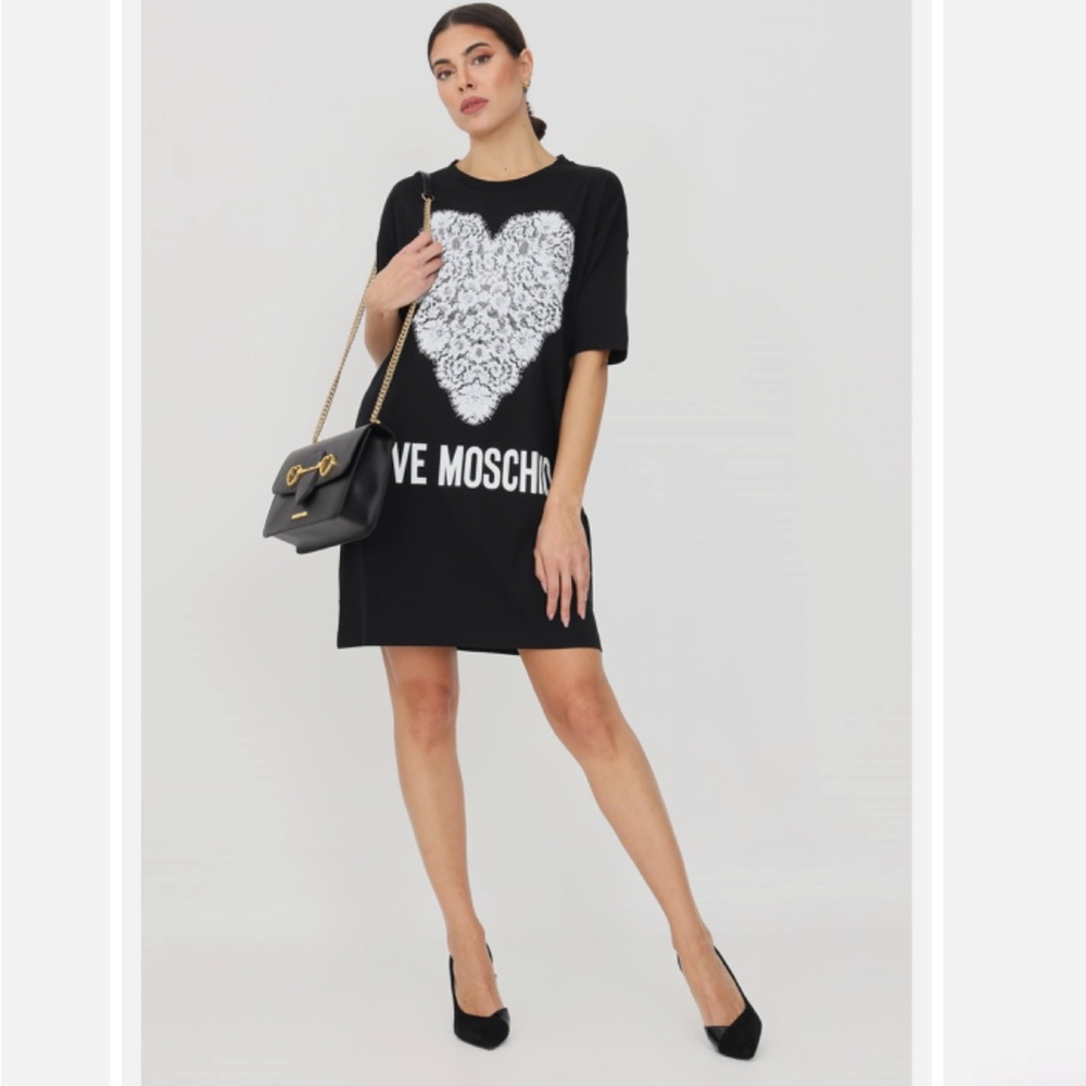 LOVE MOSCHINO Black Cotton Women's Dress